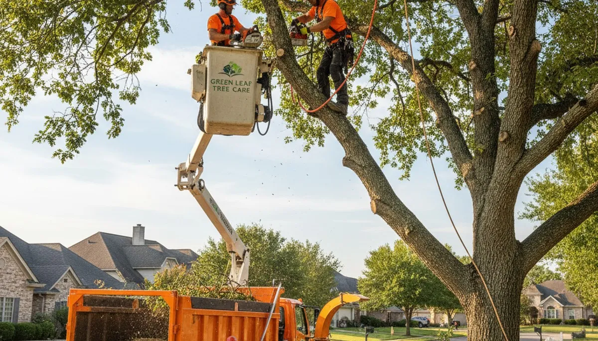 Professional arborist performing tree pruning in Littleton, CO for healthy residential trees
