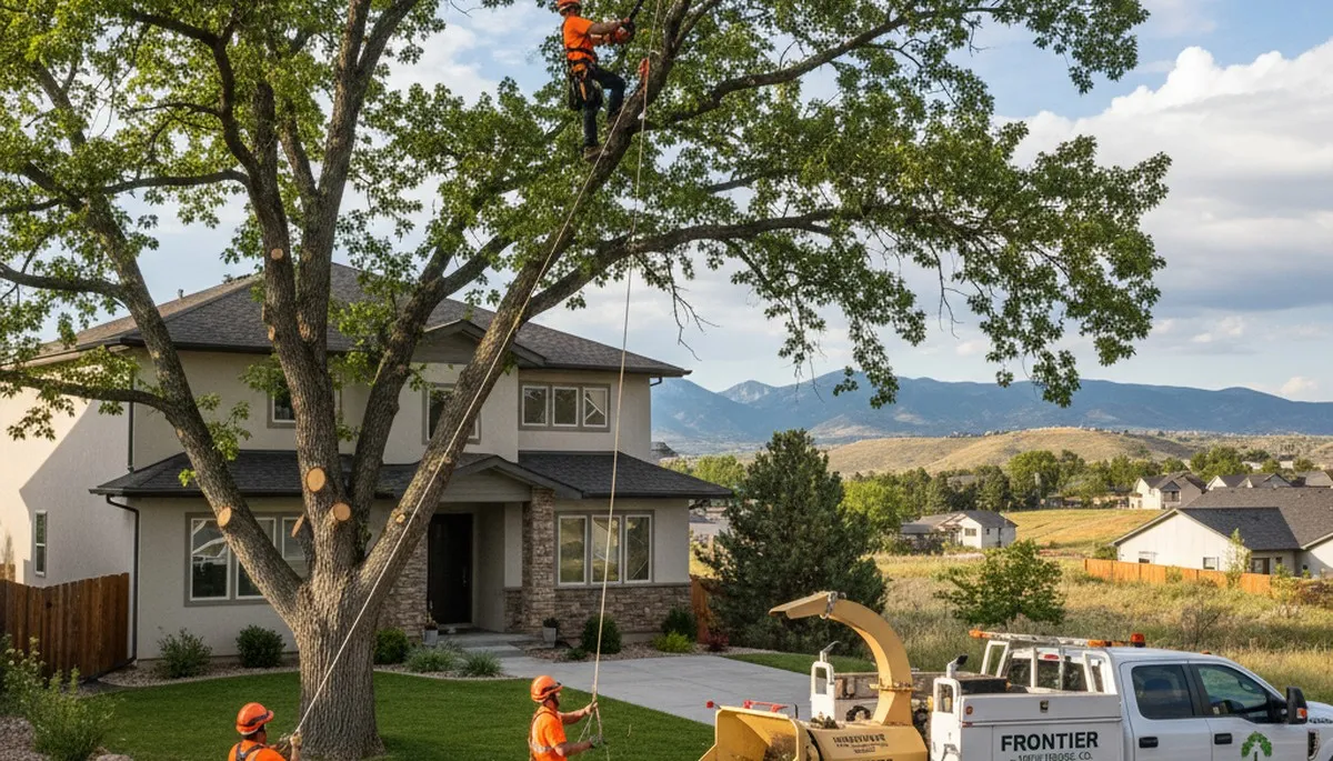 Professional tree removal service in Littleton, CO safely cutting and clearing large fallen trees